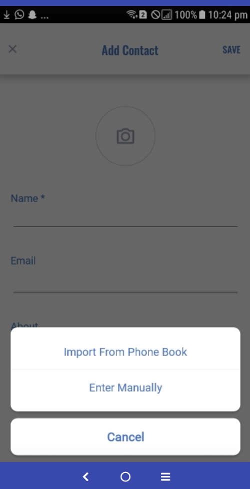 GeoContacts contact import screen